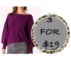 3/$19 Kerisma dolman sleeve sparkle top tunic blouse